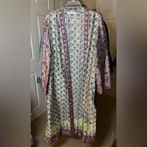 Zara Long Kimono Multi Colored Print S-M